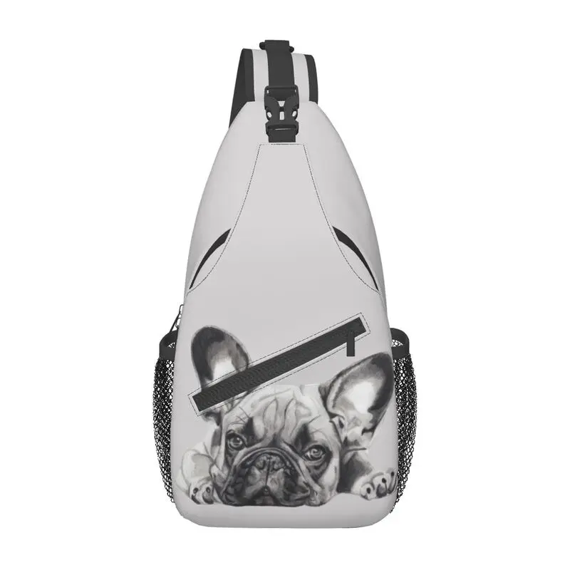 Franse Bulldog Frenchie Dog Sling Crossbody Rugzak Mannen Custom Schoudertas Voor Reizen Wandelen Dagrugzak