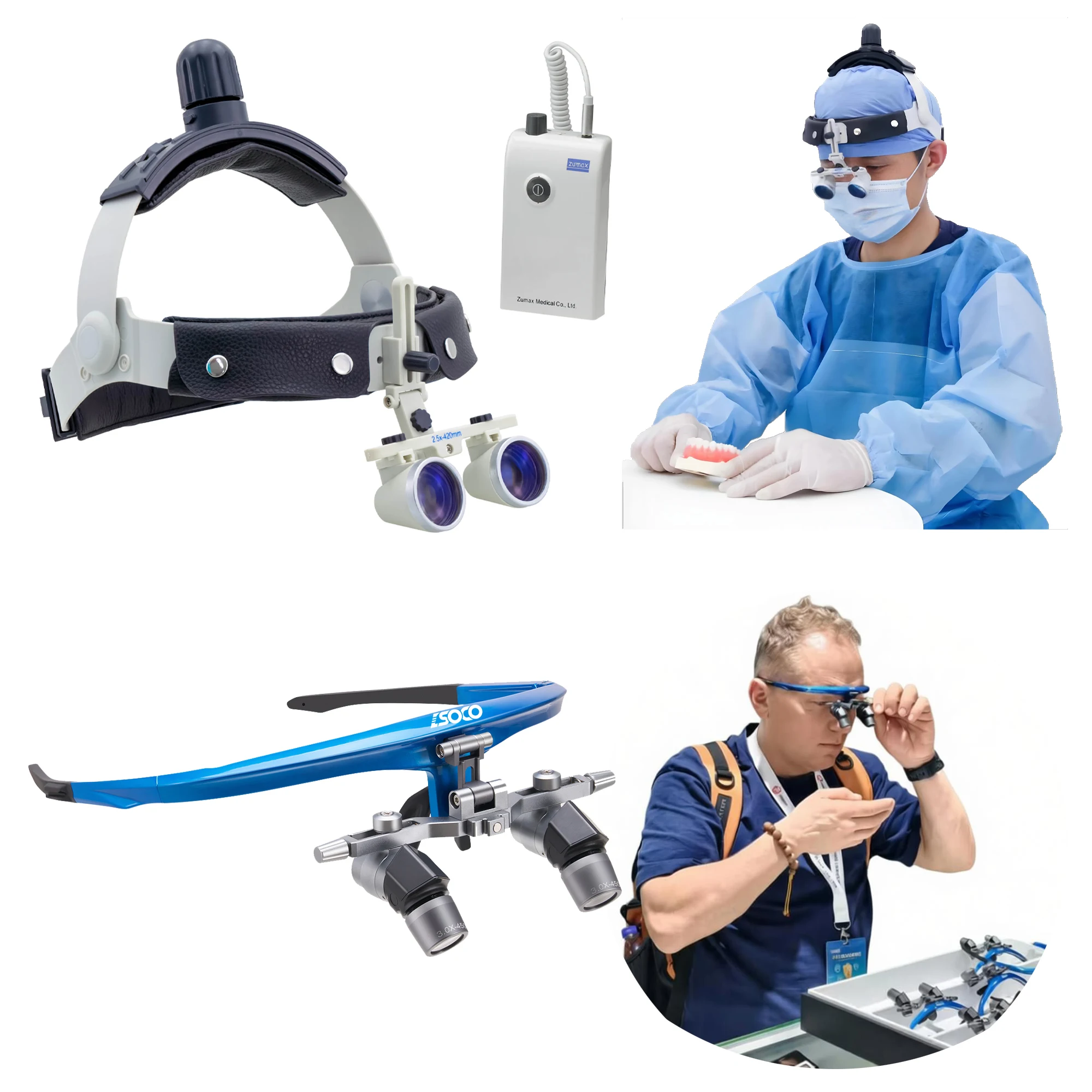 

Dental Surgical Loupes 3X 4X 5X Deflection Flip-up Corner Magnifier Head-mounted Binocular Loupe magnetic Headlamp for Dentistry