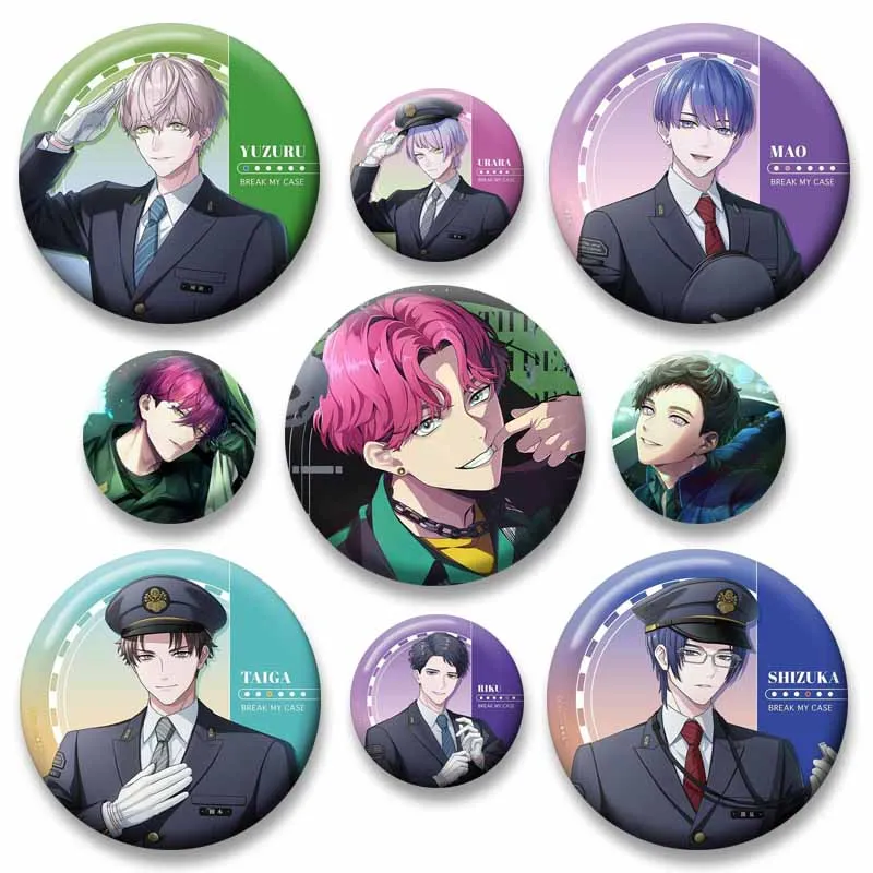 Anime Game Break My Case Button Pins Cute Cartoon Character Brooch Ai Kosaka Yuzuru Kise Badge Bag Clothes Jewelry Accessories