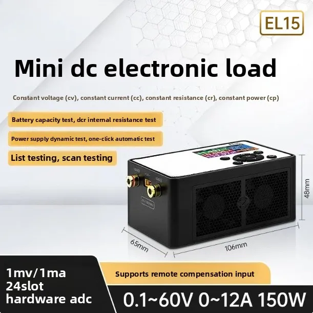 EL15 DC Electronic Load Meter Programmable Tester Battery Capacity Internal Resistance Measurement High Accuracy