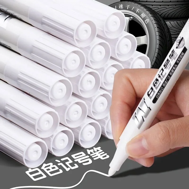 

5 шт., набор белых маркеров в стиле манга, перманентные чернила, ручка для скрапбукинга, водонепроницаемая школьная ручка, канцелярские принадлежности, художественная ручка-кисть