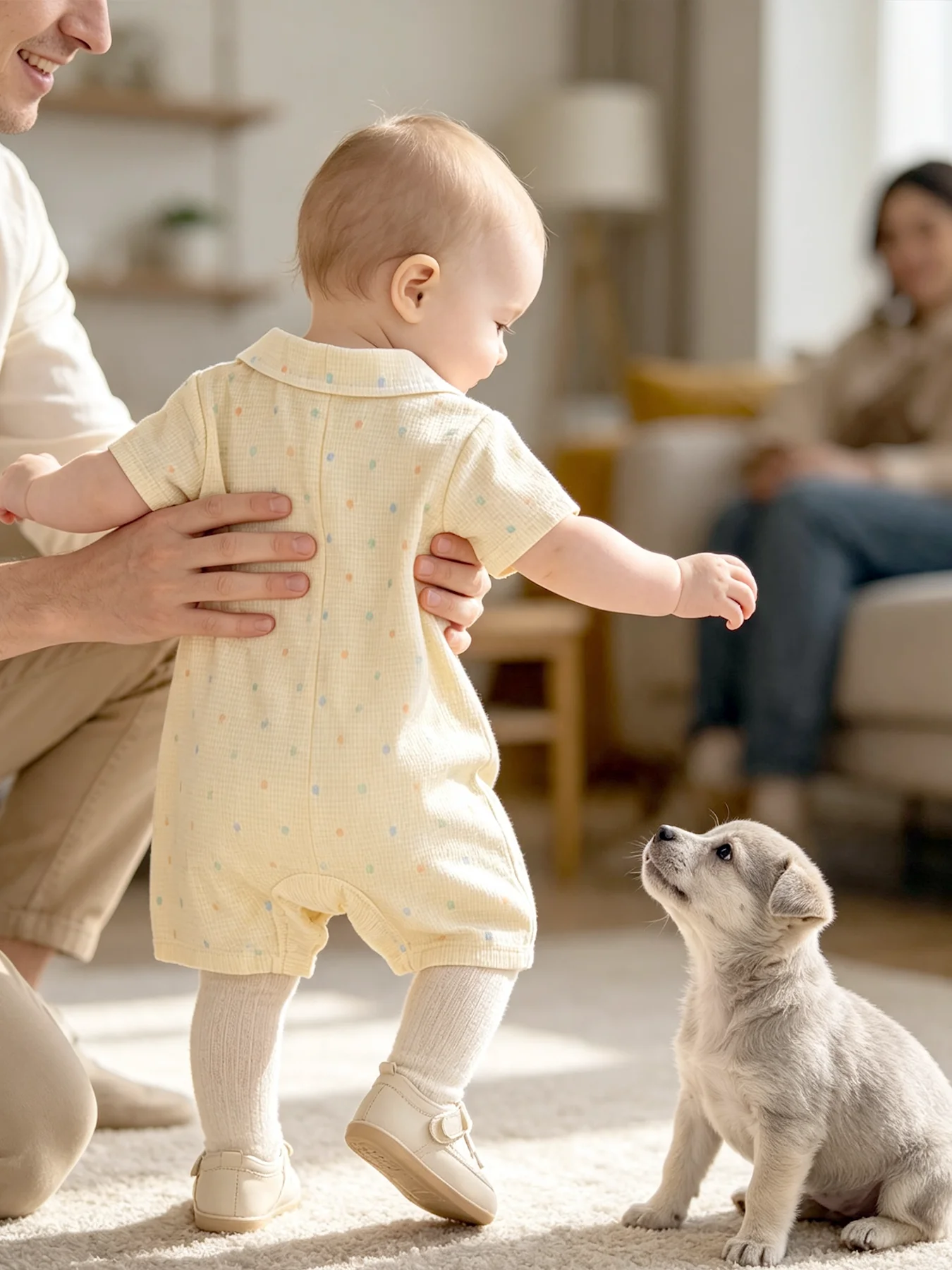 Niedliches, verziertes Einteiler-Kleid für Babymädchen, Frühling/Sommer, mit Kragen und Druckknöpfen, 0–12 Monate, für alltägliche Ausflüge – Detail 4