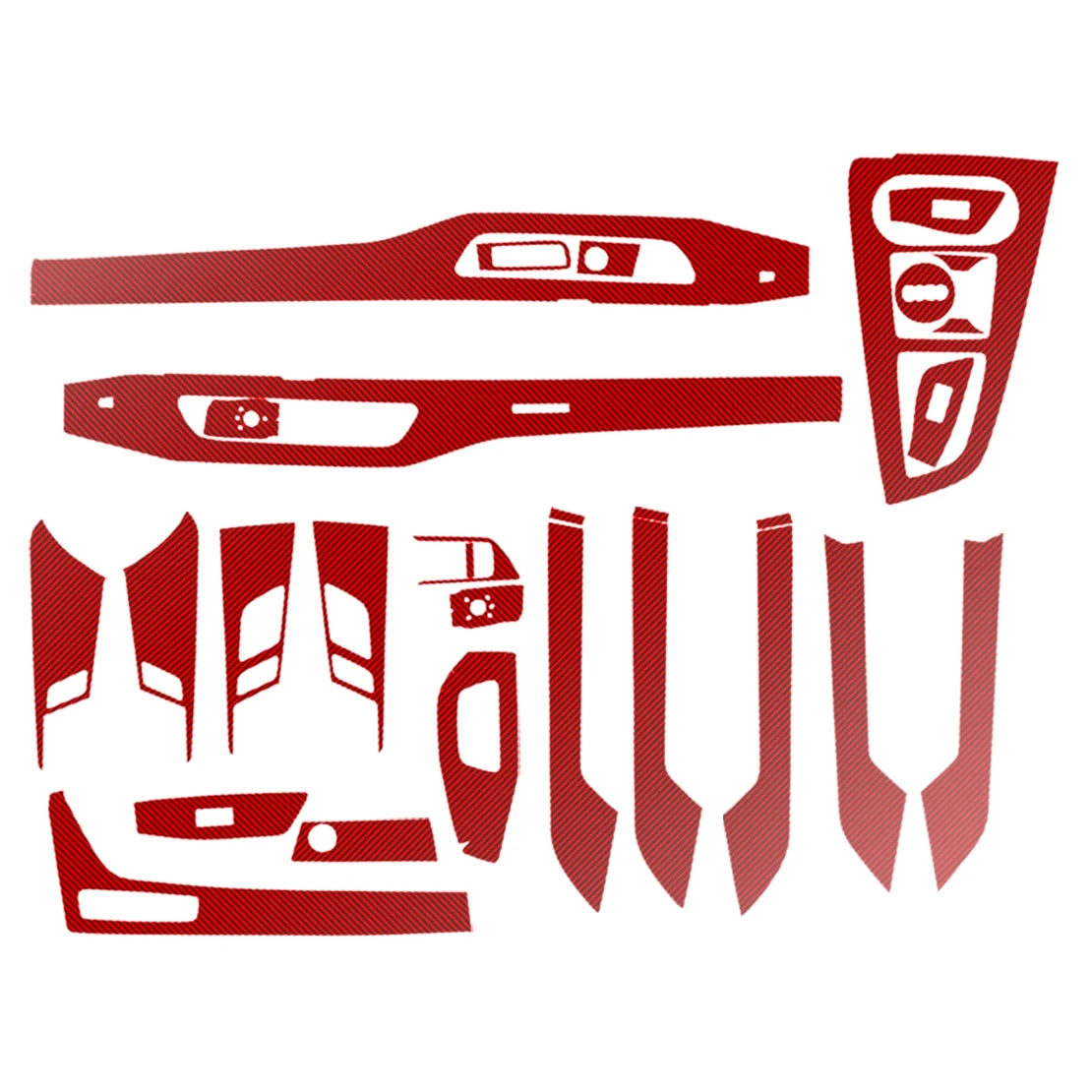 

Наклейки на панель управления стеклоподъемниками и переключателями для Audi A4 A5 B9 2017-2019 LHD 5D, стиль карбон, красный цвет, винил.