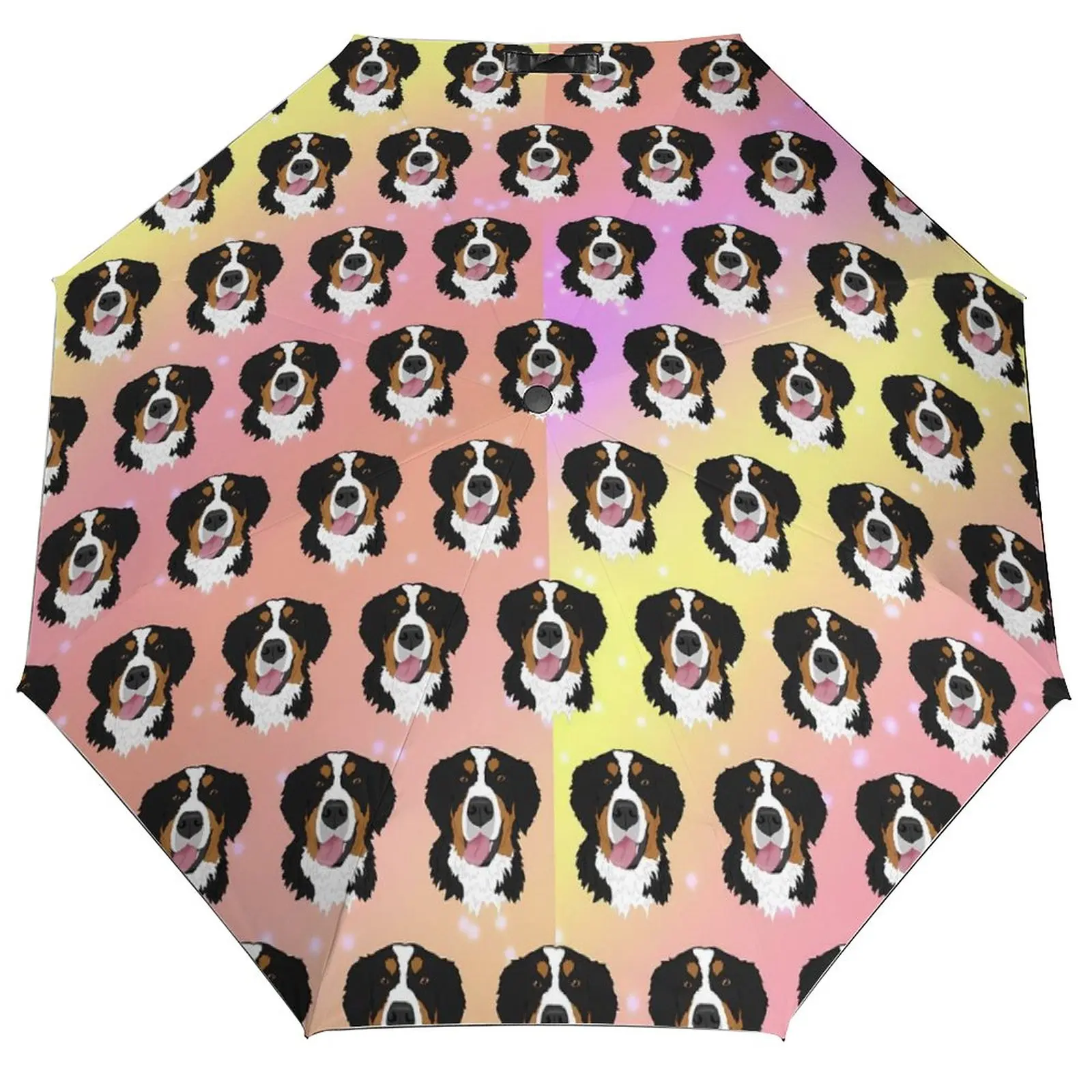 Dog Print Umbrella Bernese Mountain Dogs Automatic Windshield Umbrella Colorful Painting Trekking Lightweight Umbrella