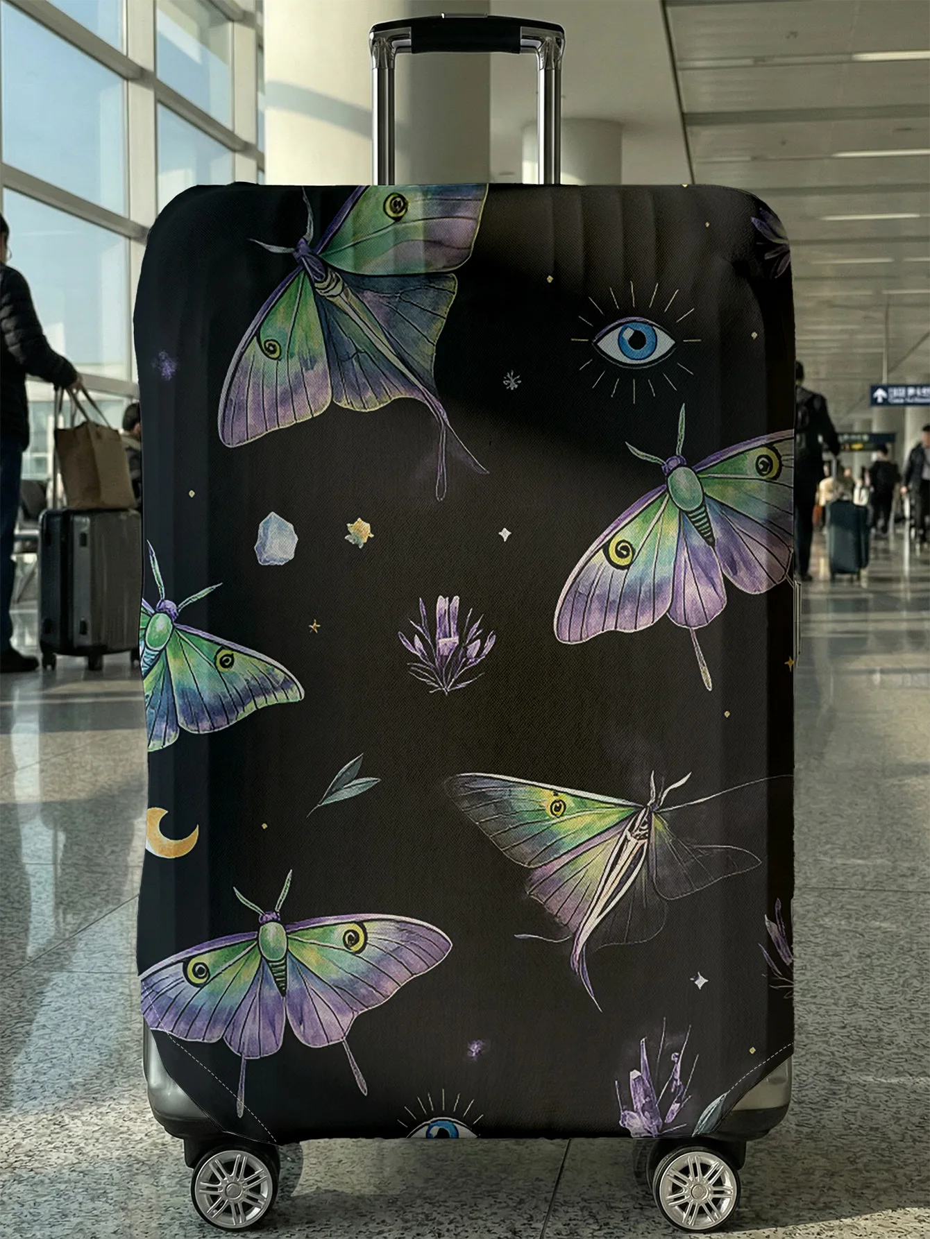 

Красочный чехол для багажа с принтом бабочки и злого глаза, подходит для чемоданов 18-32 дюймов, чехол-накладка на ручку чемодана, дорожные аксессуары