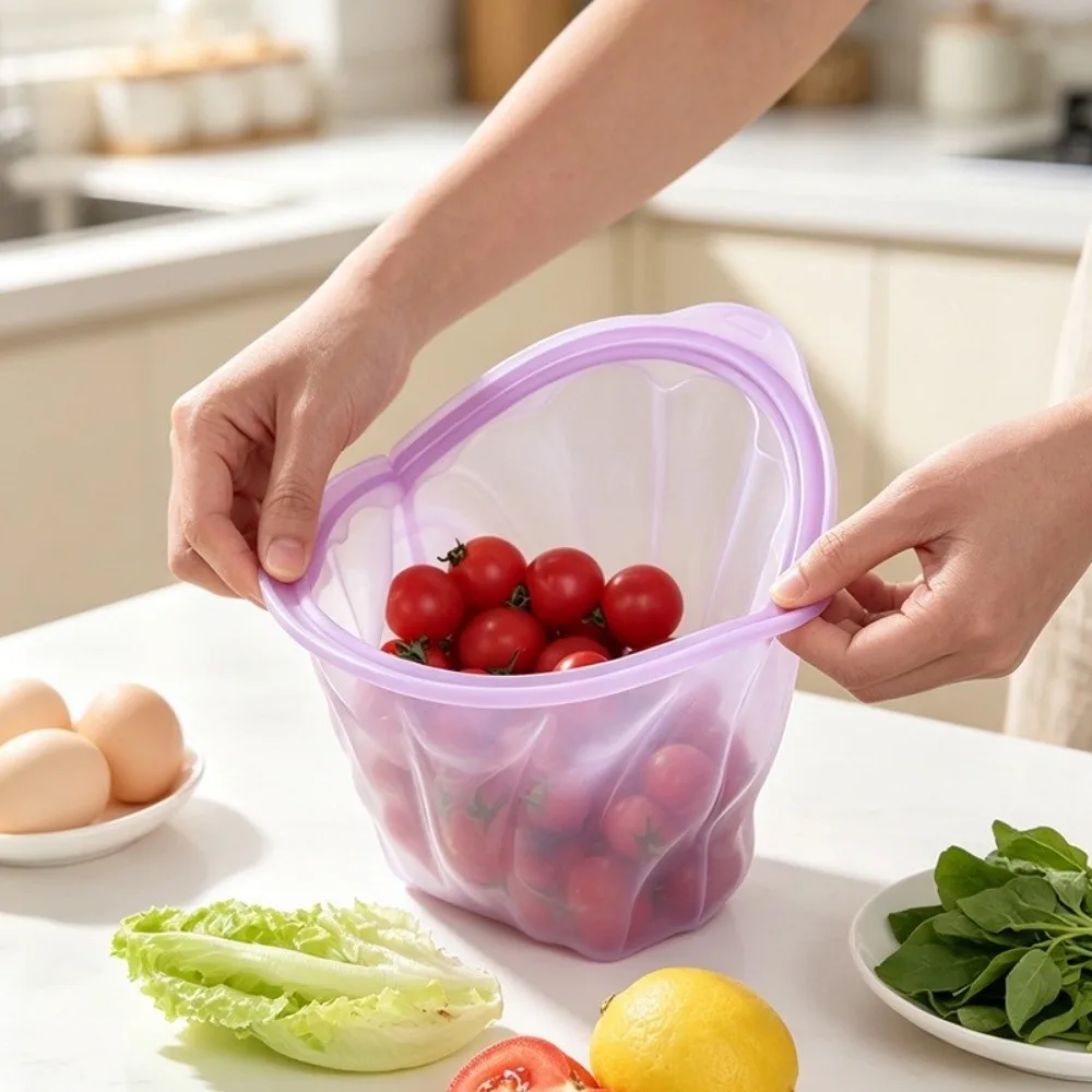 Shell Shape Silicone Food Storage Bag Self Sealing Sealed Fresh Keeping Bag High-Temperature Food Grade Preservation Bags