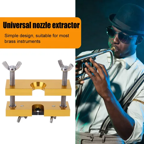 Imagen 2 del producto Extractor de boquilla de trompeta, Extractor de boquilla de latón ajustable, herramienta de reparación de bocina, ahorro de esfuerzo, accesorios para equipos musicales