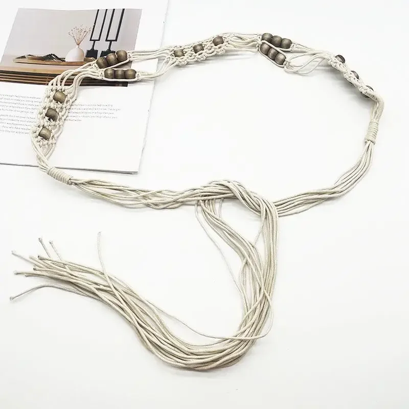Bohemian Woven Waist Rope Belt Retro Ethnic Decorative Waist Chain For Women, Korean Style Casual Fashion Accessory