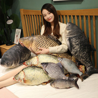 Simulation Funny Fish Plush Toys Giant Stuffed Soft Animal Carp Plush Pillow Creative Sleep Cushion for Kids Girls Xmas Gift