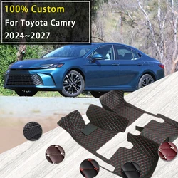 Car Floor Mats For Toyota Camry XV80 2024 2025 2026 2027 Leather Luxury Mat Rugs Carpet Full Set Auto Interior Part Accessories