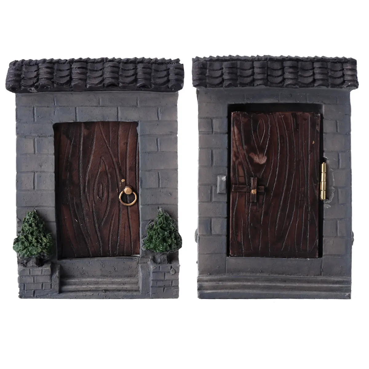 

2Pcs Miniature Door Adornment High-Quality Resin Crafted Fine Workmanship Unique Decor Miniature Door Adornment