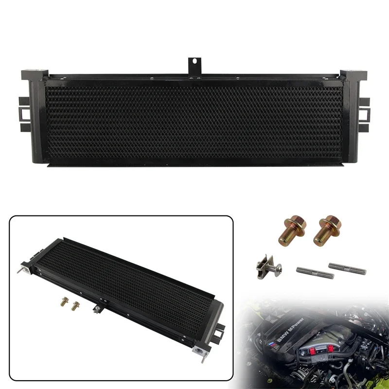 

Bar & Plate Upgrade Engine Black Oil Cooler with Rock Guard Kit S58 Engine Fits for BMW 21-24 G8X M2/M3/M4 Performance Aluminum