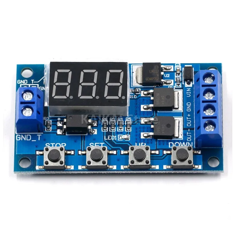 Dc 12v 24v mos duplo led digital tempo atraso relé gatilho ciclo temporizador atraso interruptor de circuito placa de controle de tempo módulo diy