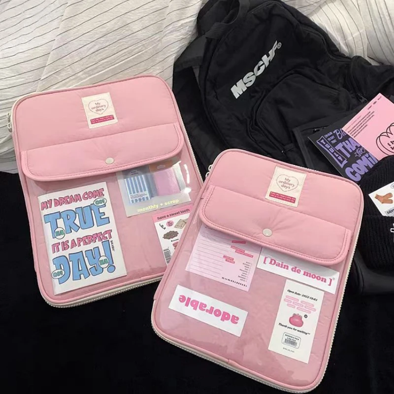 Bolsa fofa para laptop 13.3 14 polegadas para macbook pro/air notebook, para ipad air pro 11 air4/5 10.9 10.5 tablet bolsa