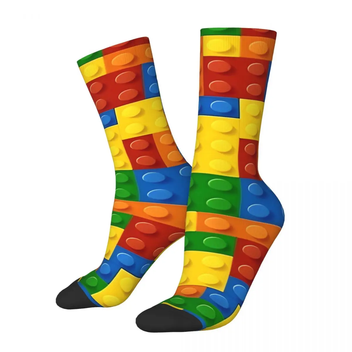 Construction Toy Building Blocks Pattern Stockings Graphic Fashion Socks  Non Slip Socks Adults Men Outdoor High Quality Socks