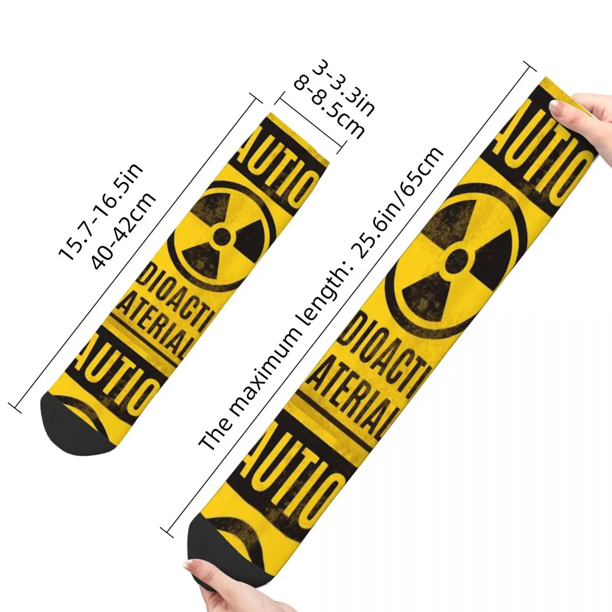 Funny Men\'s Women\'s Radioactive Materials Dress Socks Retro Logo Merchandise Warm Socks Soft Birthday Present