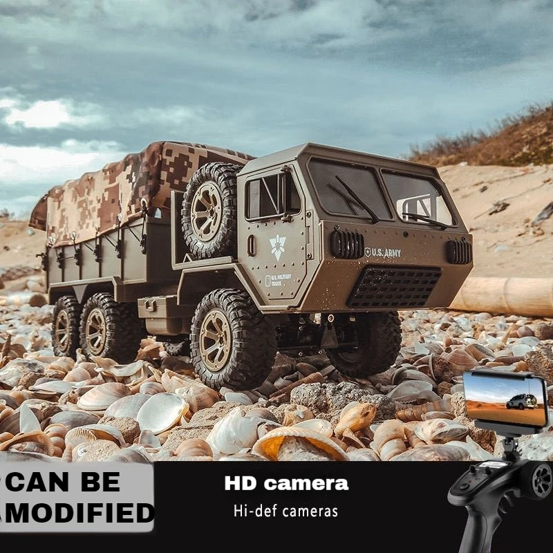 FY004A RC Car 6WD Military Card with Differential Simulation RC Off road Vehicle Full Scale Remote Control Car Model Toy