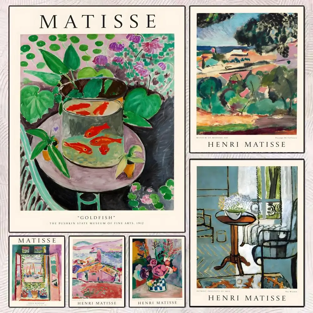 Classic M-Matisse Retro Painting Premium Cotton Canvas Wall Art Poster HD Print Bold Colors Scratch Resistant Perfect Gift