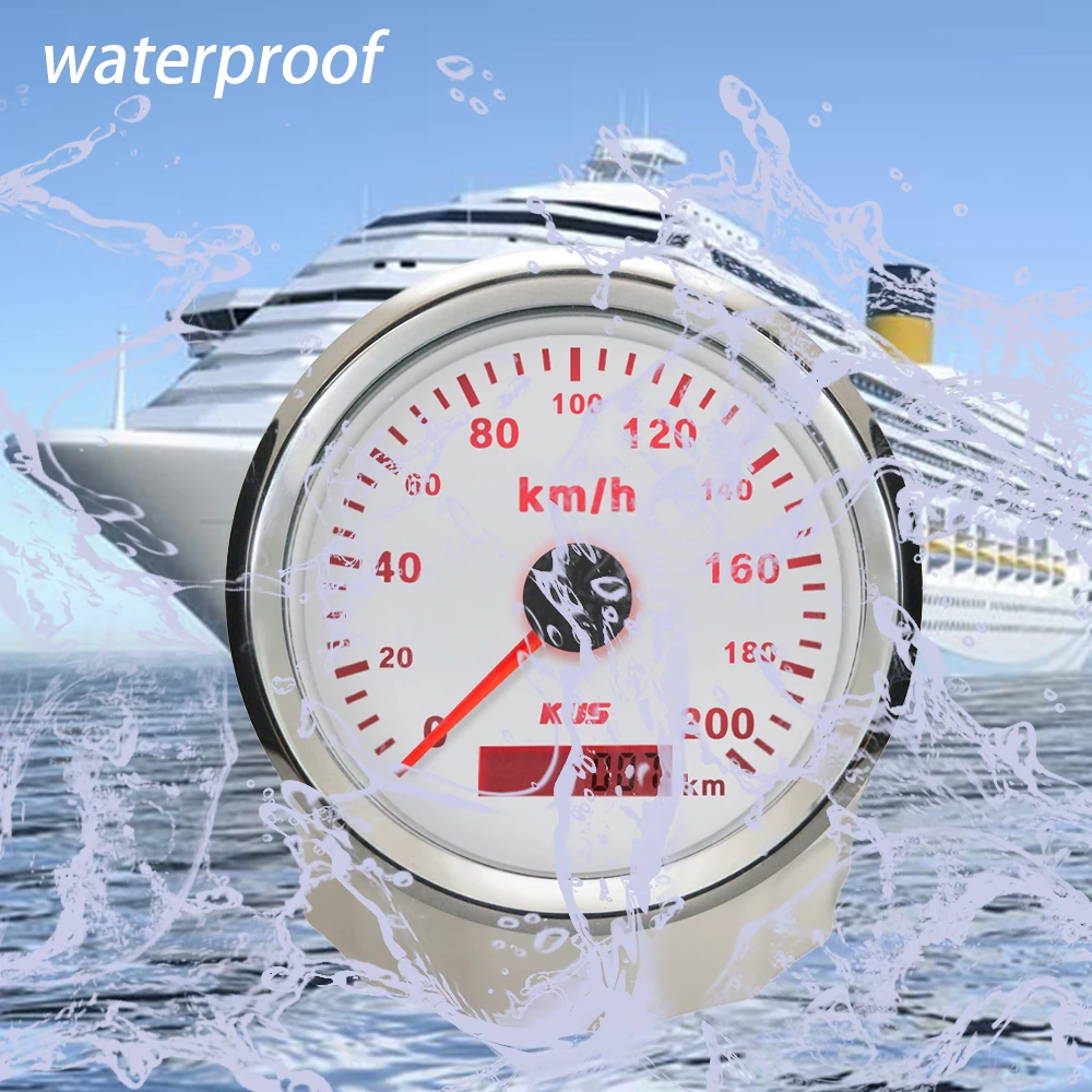 KUS 85 مللي متر نظام تحديد المواقع عداد السرعة مقاوم للماء 0-120KMH 0-200KM/ساعة عداد المسافات 12 فولت 24 فولت لشاحنات ليموزين السيارات