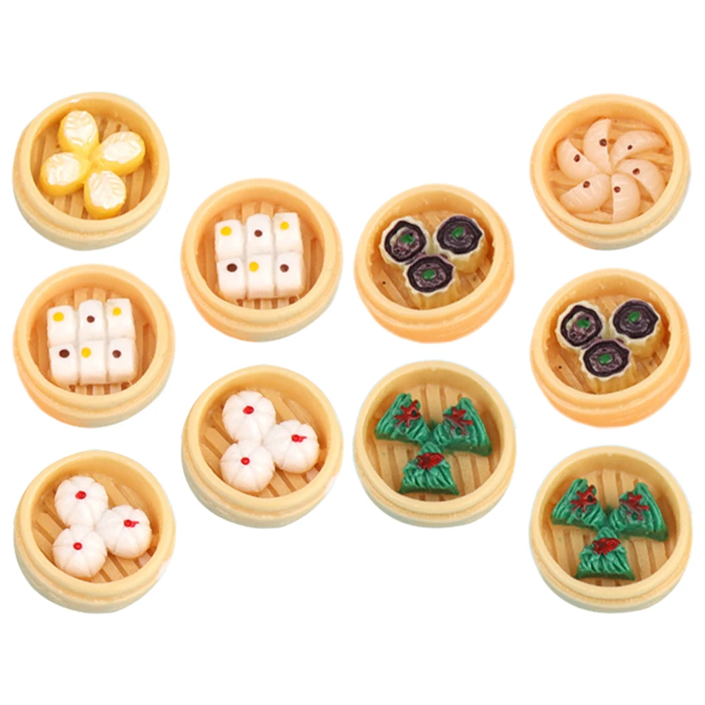 

12pcs Miniature Food Toys High Simulation Steamed Buns Decor Colorful Preschool Education Game Prop Artificial Food