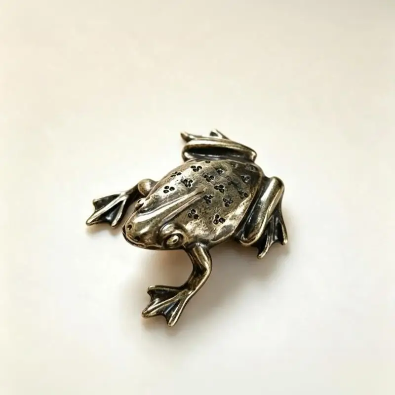 Vintage Kupfer Mini-Tierfigur Frosch-Statue Ornamente für Zuhause und Büro Schreibtischdekoration Geschenke – Detail 1