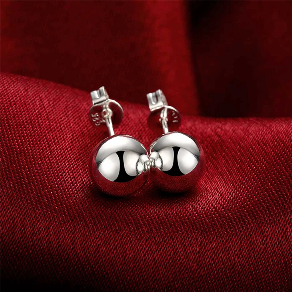 SAIYE-Boucles d'Oreilles Rondes en Argent Sterling 925 pour Femme, Bijoux de ixde Fiançailles, Mariage, 8/10mm