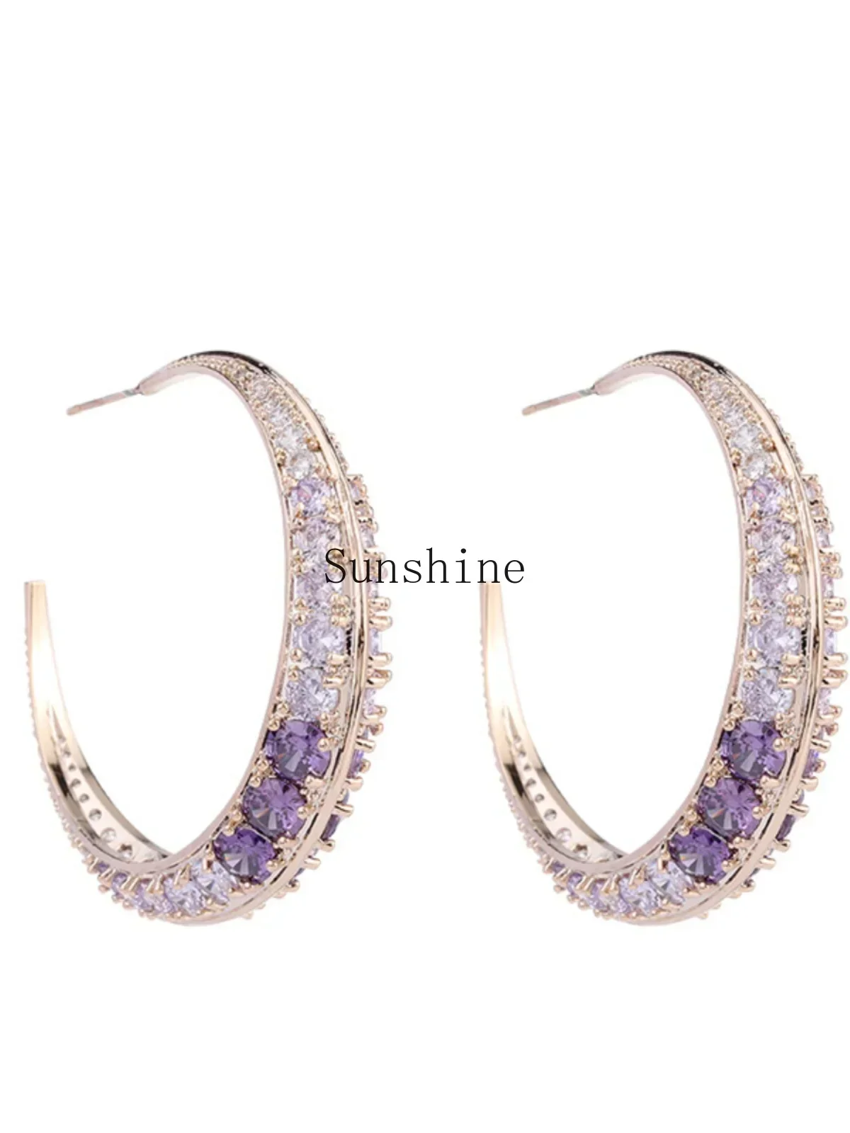 Fashion French circle earrings Internet celebrity temperament light luxury earrings women