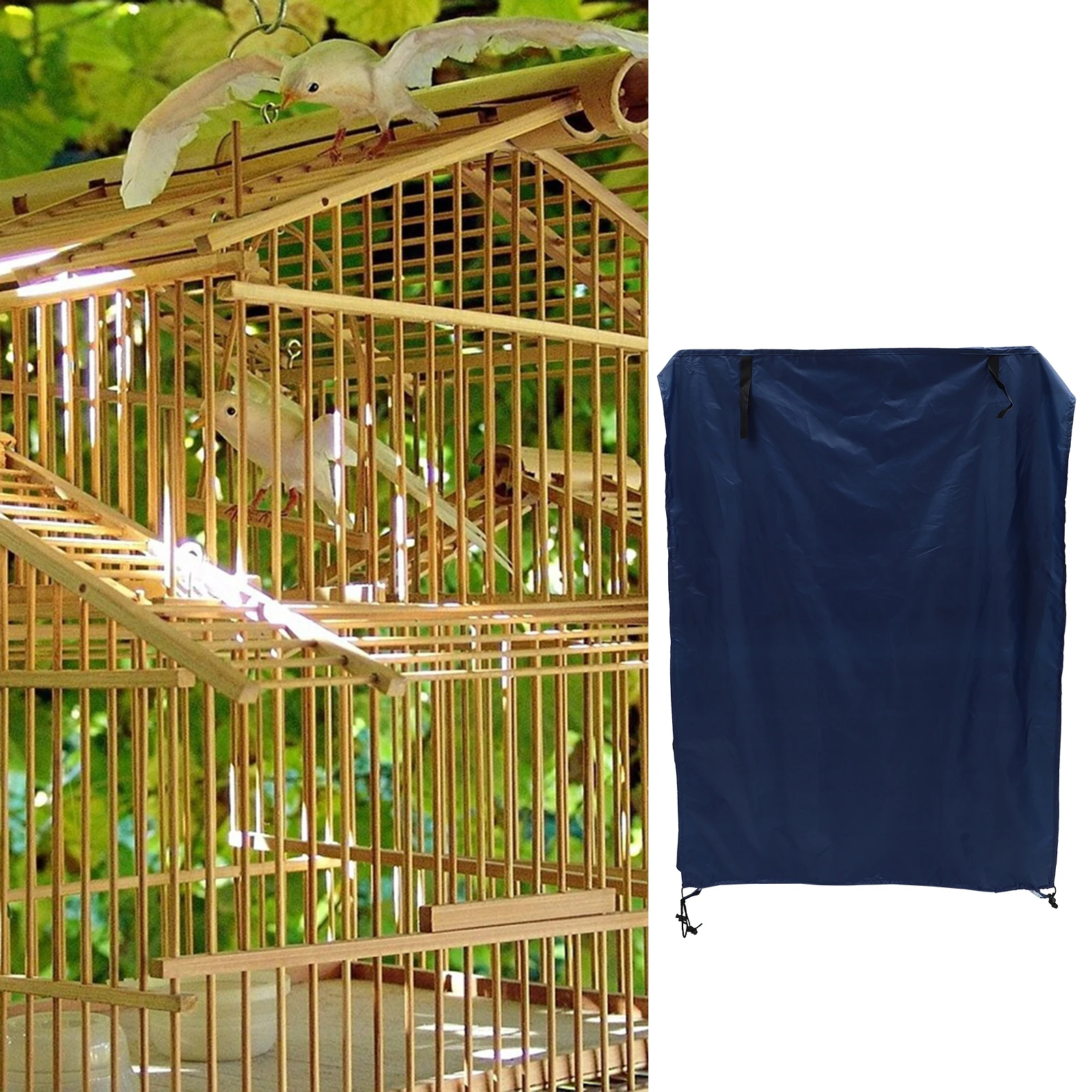 

Bird Cage Cover Waterproof Dustproof 190 Silver Coated Polyester Outdoor Protective Shield Travel Yard