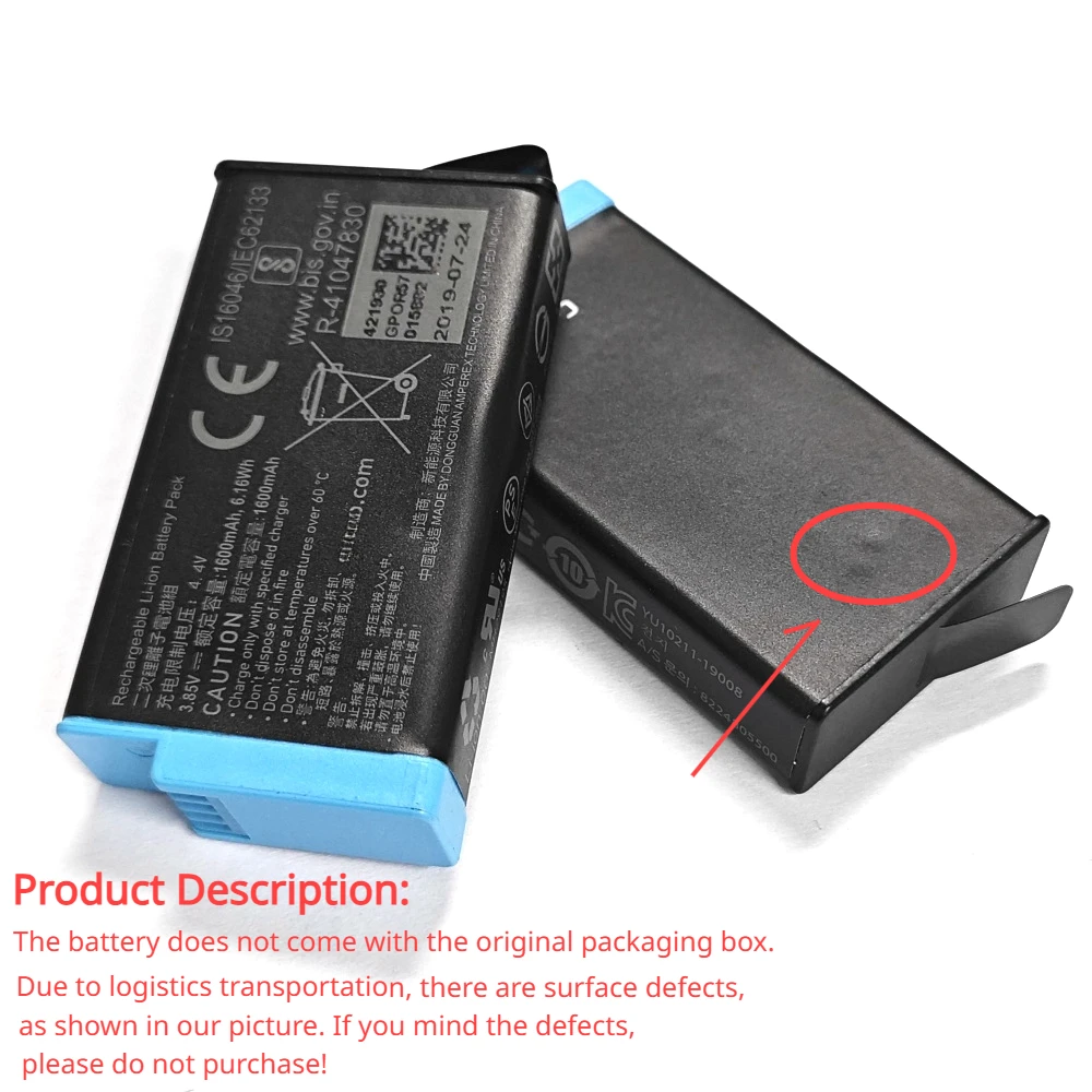 Original Rechargeable Battery Large Capacity Dual Charger Suitable for GOPRO MAX Action Cameras Accessory