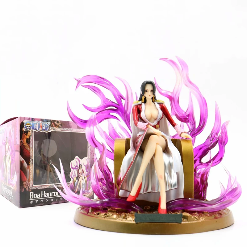 Anime One Piece Boa Hancock Figure Throne Empress Sitting Lady Action Figurine Pvc Model Delicate Decoration Statue Gift Toy