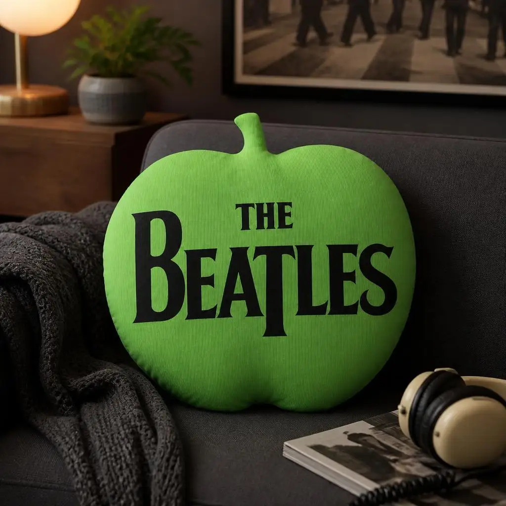 The Beatles Apple Shaped Pillow Stuffed Cushion Throw Pillow for British Rock Music Fans Sofa Home Decor Living Room Gift