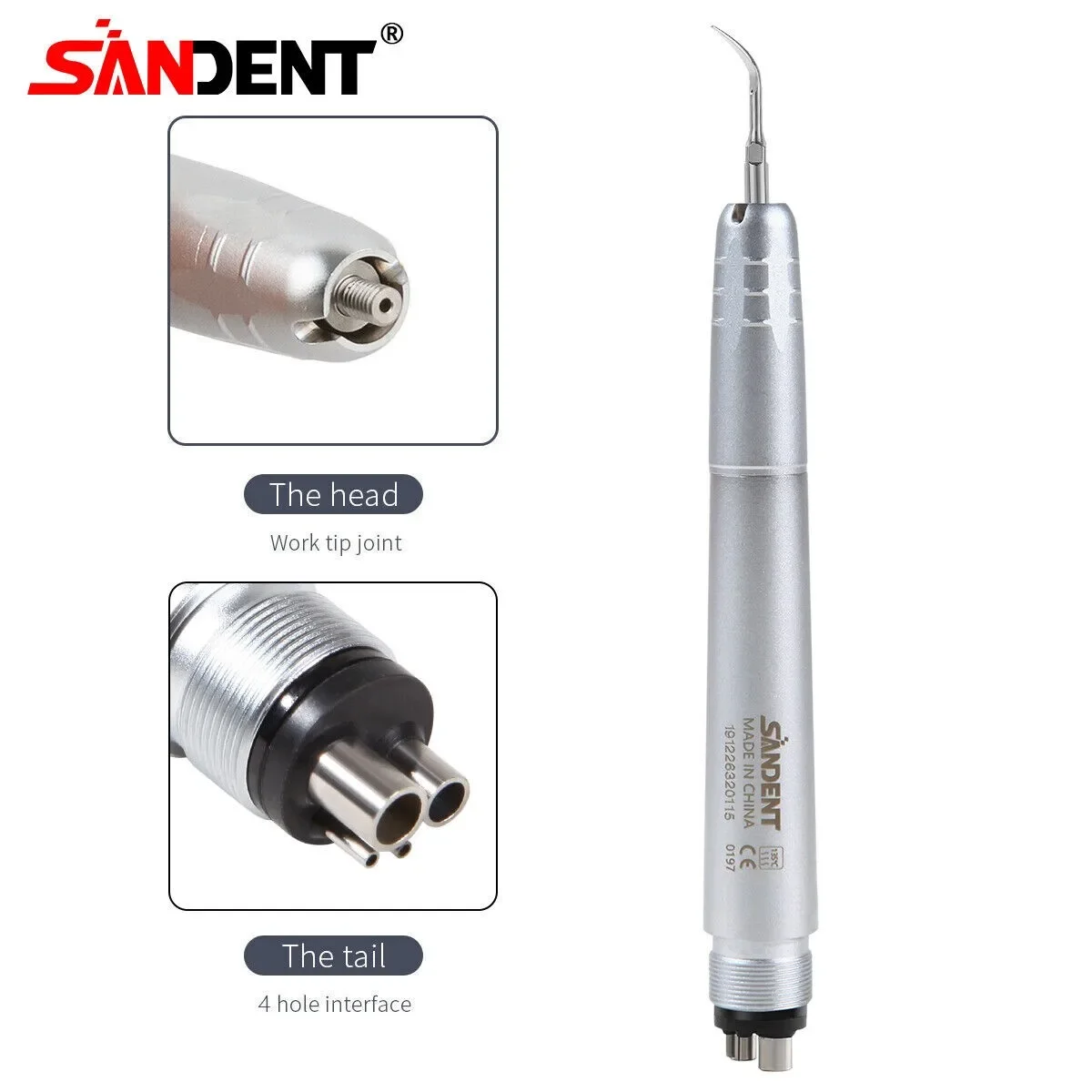 Dental Ultrasonic Air Perio Scaler Handpiece Hygienist 4-Hole+3 Tips Ultrasonido Fit Nsk