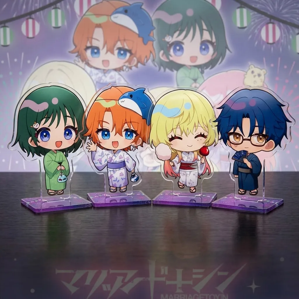 Anime Marriage Toxin Q Version Yukata Acrylic Stand Key Chain Figure - Desktop Decor Collectible Gift for Fans