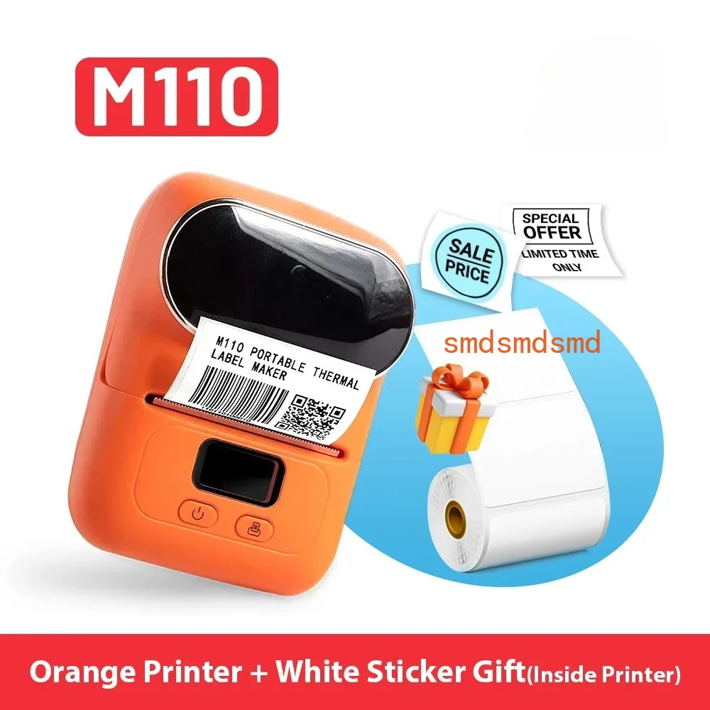 M110 Mini Portable Printer Thermal Label Printer Stickers Pocket Labeling Maker Machine Similar as Niimbot B21 B1 50mm