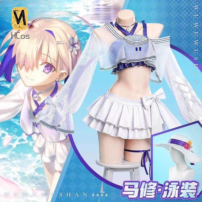 Traje de Cosplay Hecho a Mano: Disfraz de Cosplay de Fate/Grand Order Mash Kyrielight Versión Traje de Baño Ever-Summer, Conjunto Completo, Vestido de Verano HCos