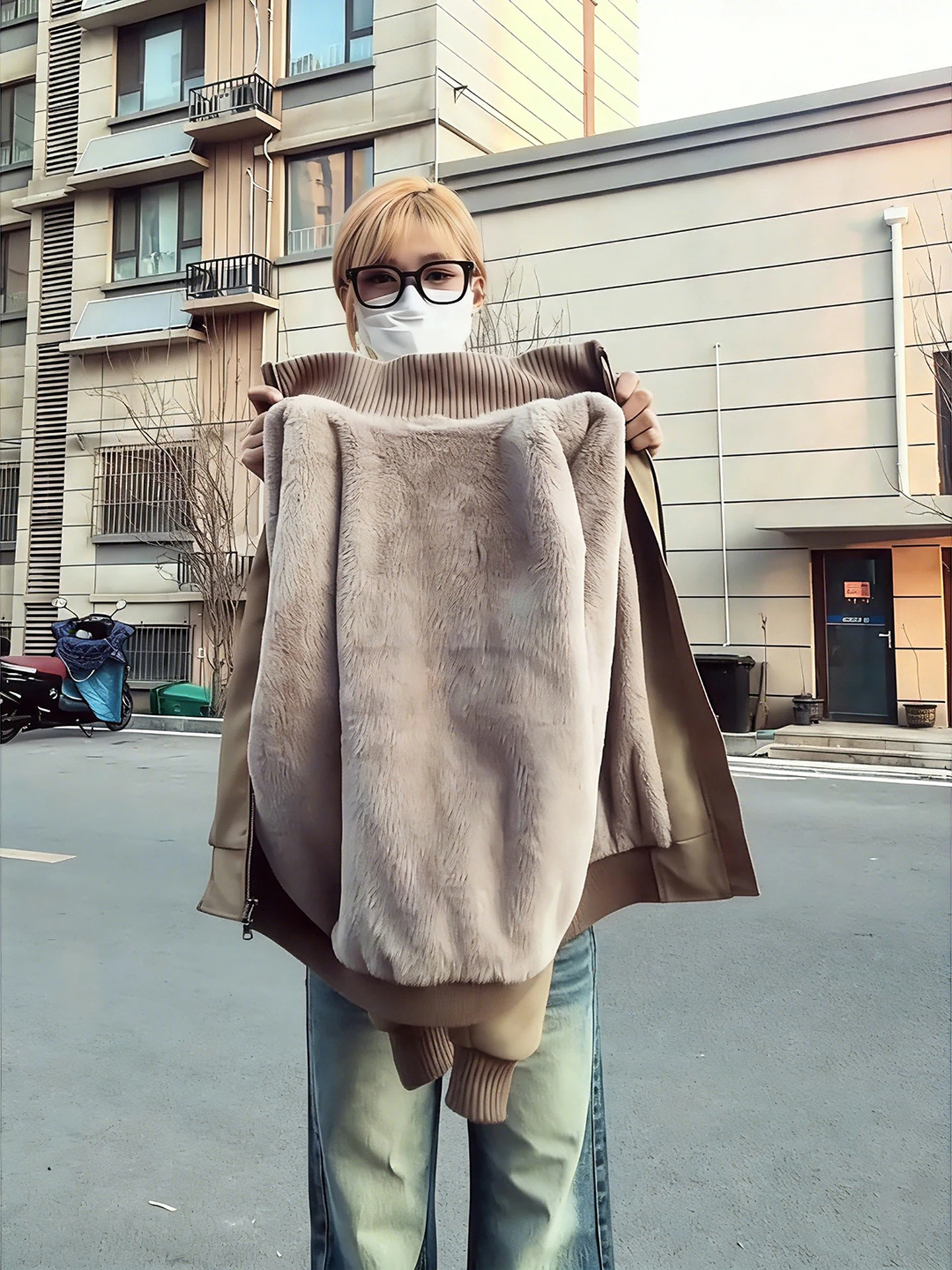 

American Sle Dyed PU Leather Cotton Jaet Men Winter Bomber Flight Jaet Warm Outerwear Stand Collar Fce Lined Casual