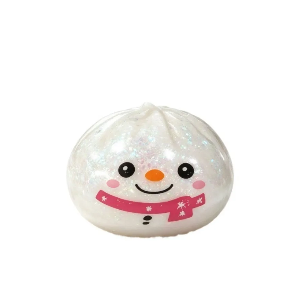 Snowman Christmas Dumplings Squishy Toy Elk Santa Claus Squeeze Fidget Toy Lightweight Soft Fidget Santa Squeeze Toy