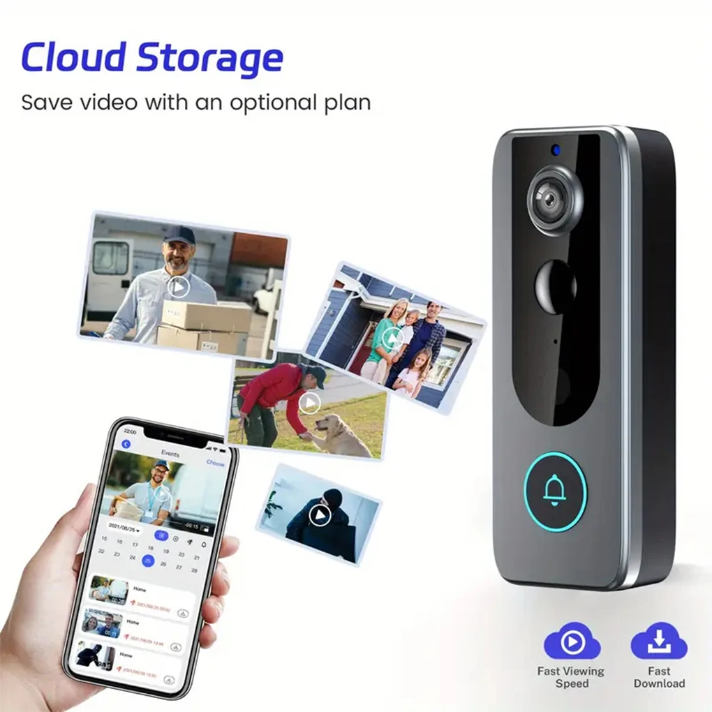 Tuya Video Doorbell WiFi Smart Two-way Intercom Wireless Camera Video Calling Doorbell Security Motion Detect Night Vision