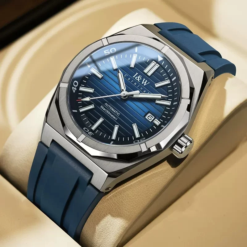CARNIVAL Brand Mechanical Watch Luxury Sapphire Calendar MIYOTA 8215 Movement Automatic Wristwatches Waterproof for Men Montre