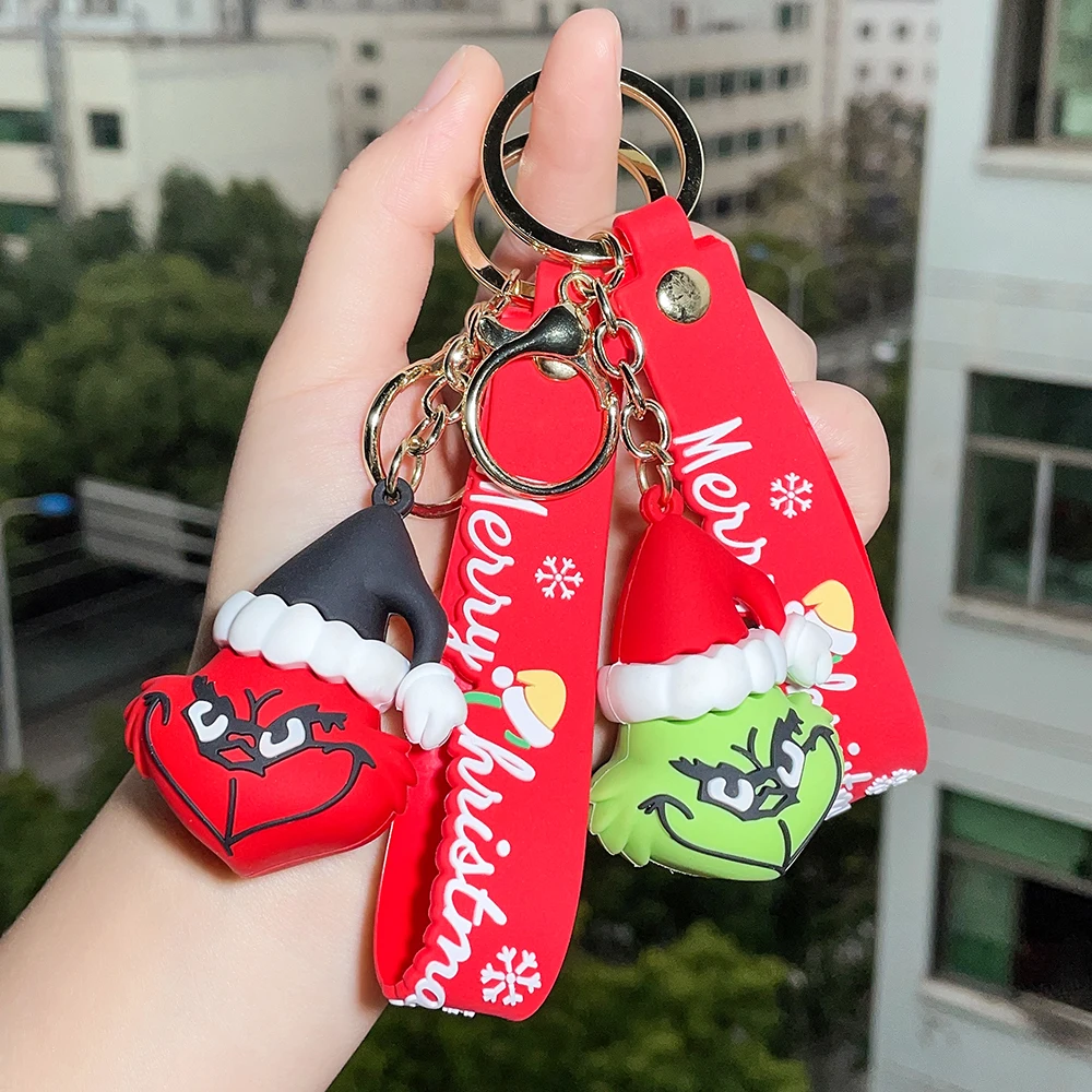 Creative The Grinch Key Ring Keychain Cute Game Handle Key Ring Key Ring Bag Car Suspension Boy Key Suitable for Men