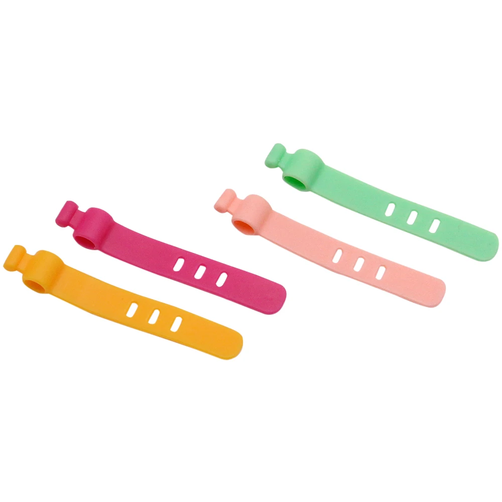 5PCS Cable Organizer Ties Clip Charger Cord Management Silicone Wire Manager Mouse Earphone Holder Data Line Winder Straps
