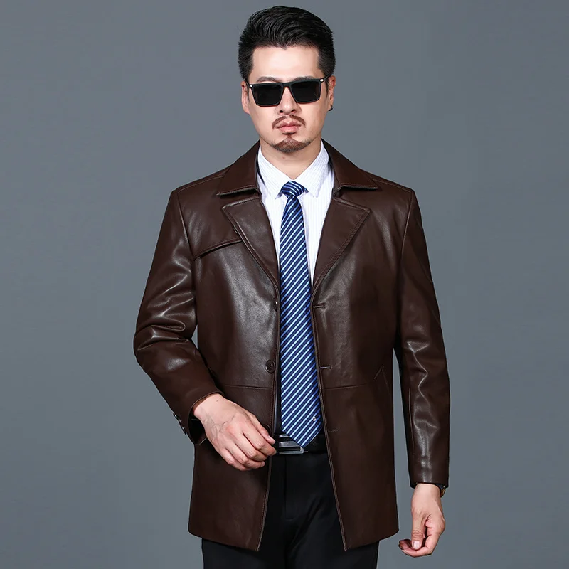 90% White Duck Down Jacket Men 2024 Genuine Sheepskin Leather Jackets for Autumn Winter Casual Fashion 's Coat Xhl338