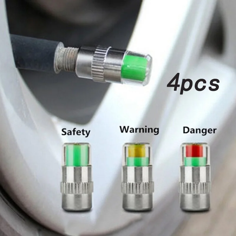 4Pcs/set Automobile wireless tire pressure cap valve nozzle tire pressure gauge monitor external tire cap vacuum pressure