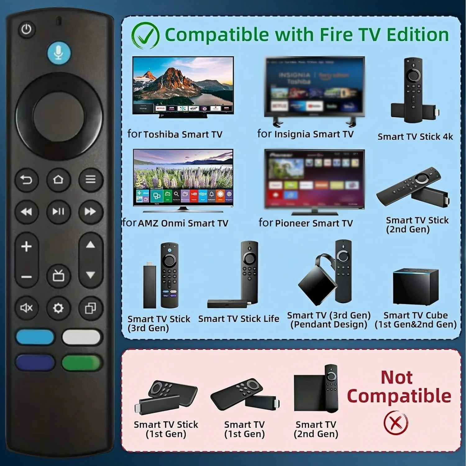 Fire TV Alexa Replacement Remote Control,(4th Gen)Voice Remote,Used for Fire TV Omni Series Or Fire TV 4-Series Smart TV