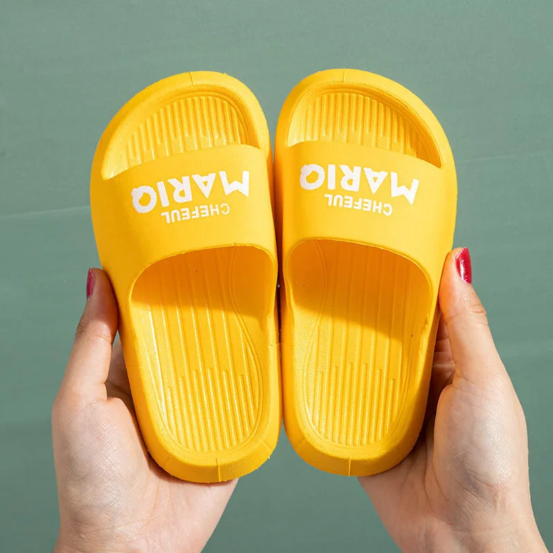 Summer Children Solid Color Soft Slippers Comfortable Breathable Non-Slip Cute Slippers Home Bathroom Beach Slippers Kids Sandal