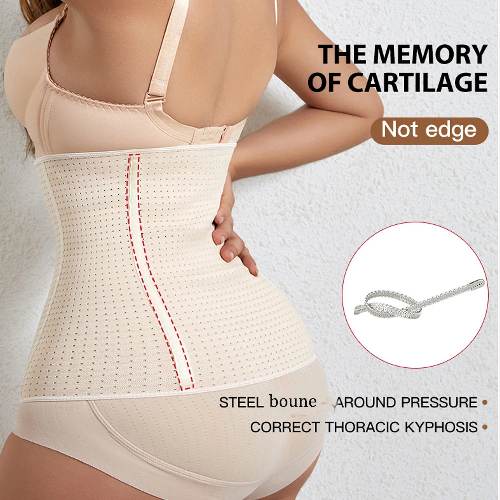 Waist Trainer Slimming Belt Tummy Trimmer for Women Firm Waist Support Belt Fitness Waist Cincher with 4 Hooks