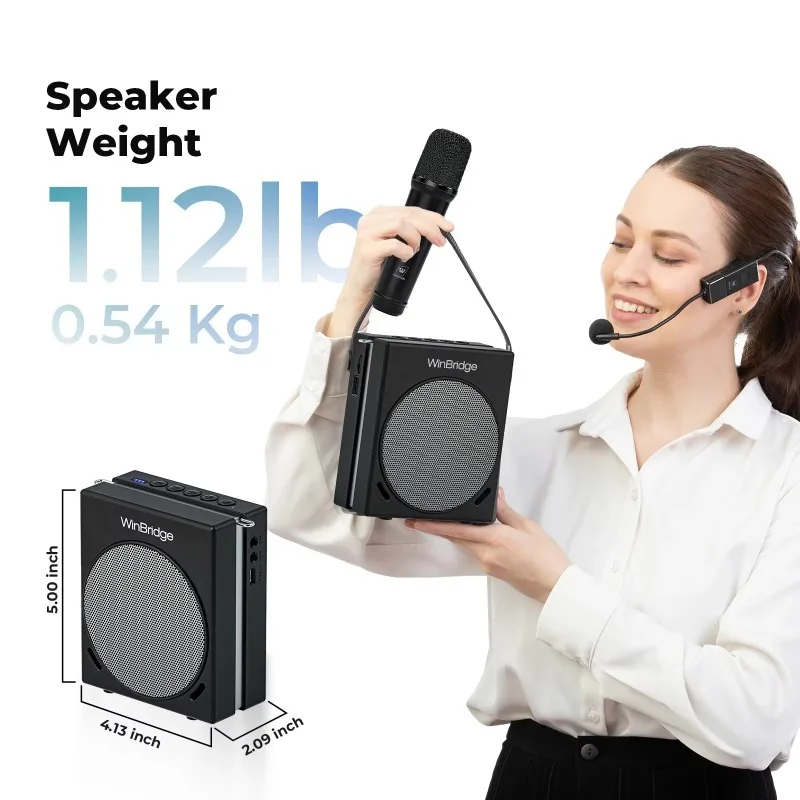 Portable PA System Speaker 30W 2 Wireless Handheld Mini Amplifier