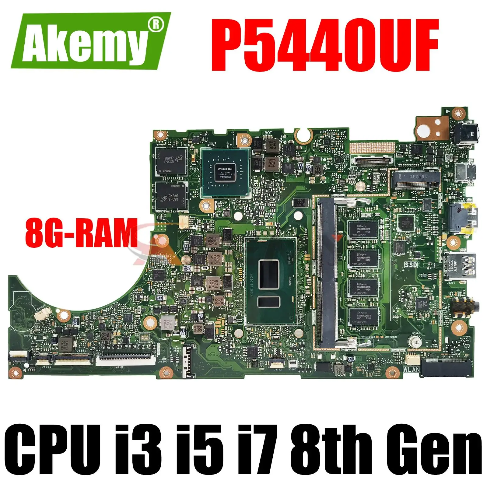 

P5440UF Notebook Mainboard For ASUS P5340U P5440UF Laptop Motherboard CPU i3 i5 i7 8th Gen 8GB RAM 940MX V2G DDR4 100% test work