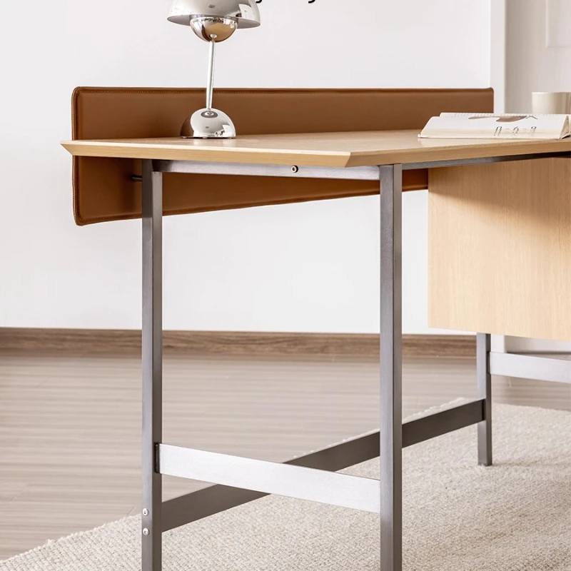 

Solid wood desk light luxury modern senior study office log style home computer desk workbench