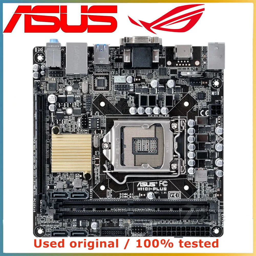 For ASUS H110I-PLUS Mini ITX Motherboard LGA 1151 DDR4 32GB H110 PCI-E 3.0 4×SATA III USB3.0 support 6-7th gen Core i5-6500 7500